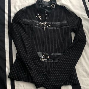 Vintage LipService pinstriped jacket and skirt